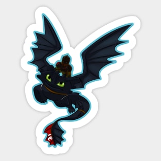 Toothy flight Sticker